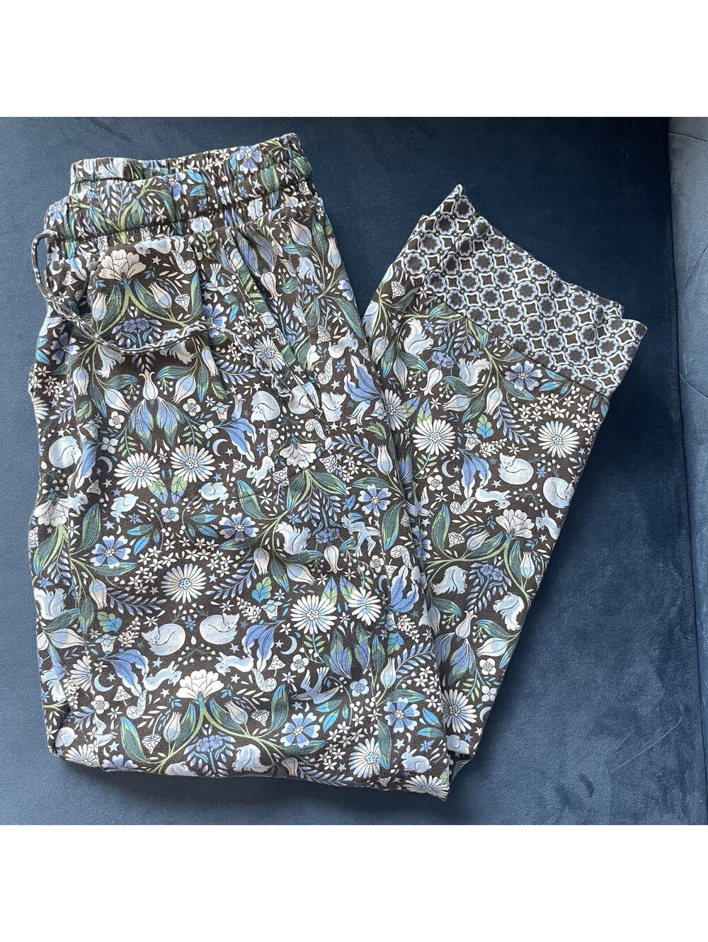 Vera Bradley Enchanted Woodland Sleep Pants S Lounge Retired Cottagecore Capri